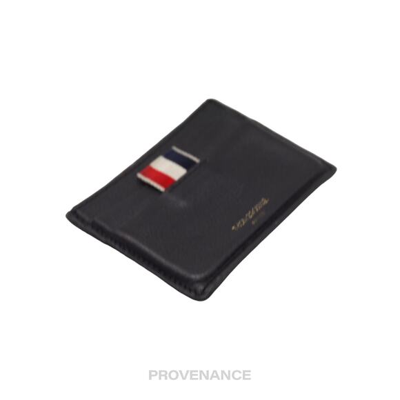 🔴 Thom Browne Card Holder Wallet - Black Pebbled Leather - Picture 4 of 6